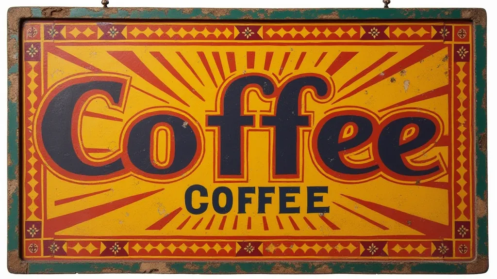 Art Deco coffee advertising sign
