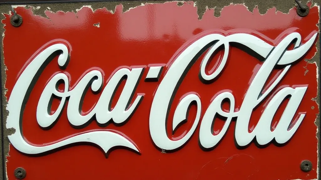 Close-up of a vintage Coca-Cola sign
