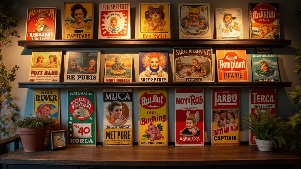 Collection of vintage paper advertising signs