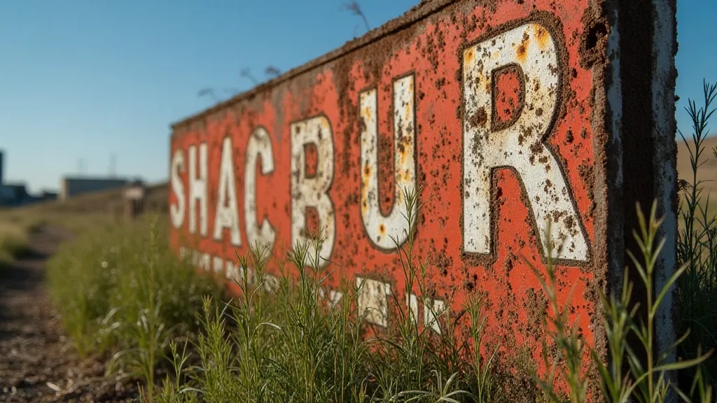 Rusty vintage gas station sign