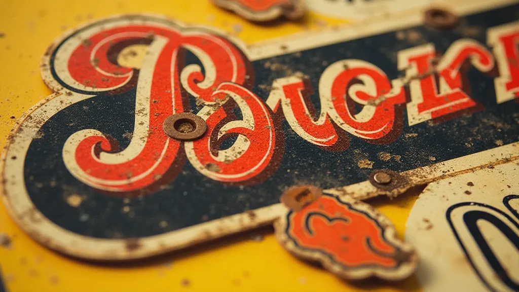 Detailed lithographed sign