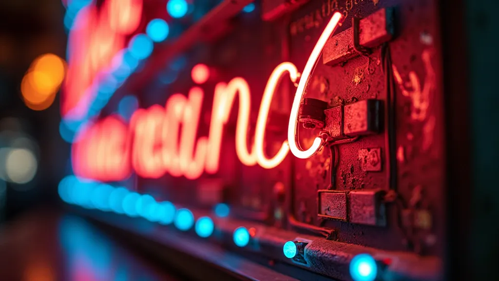 Close-up of a restored neon sign