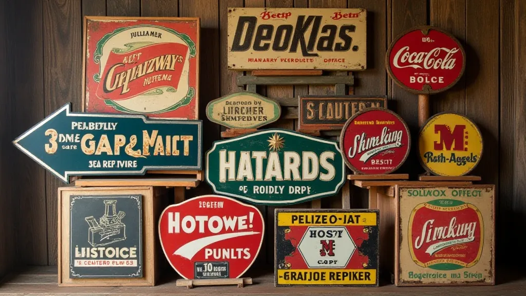 Collection of vintage advertising signs