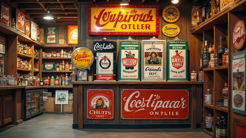 Collection of vintage soda fountain signs