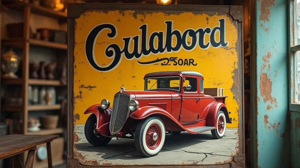 Vintage Soda Sign in Antique Shop