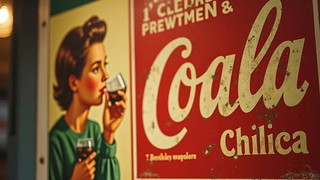 Vintage paper soda advertising sign