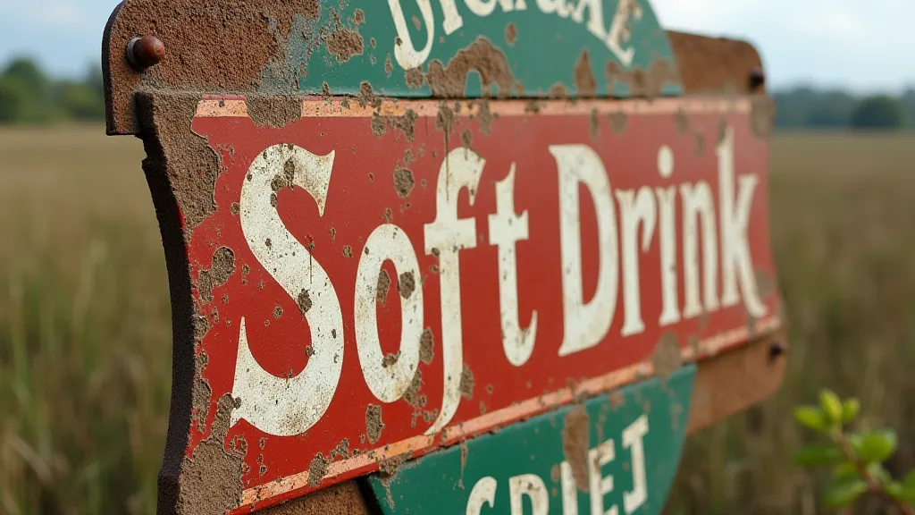 Faded soft drink advertising sign