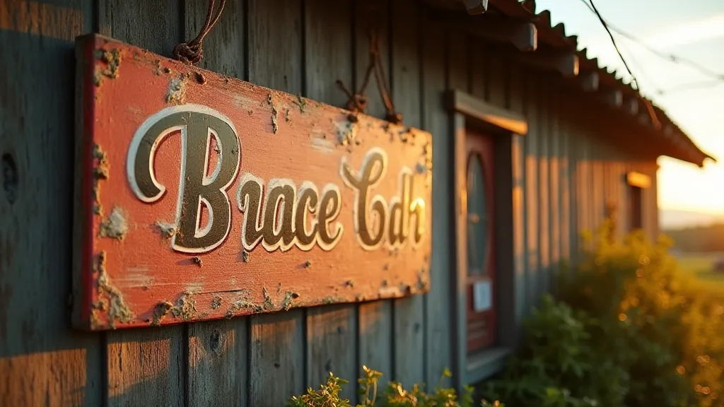 Vintage beer sign on a barn wall