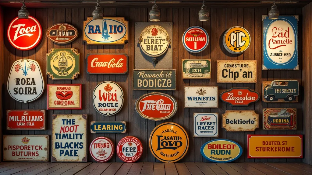 Collection of vintage advertising signs